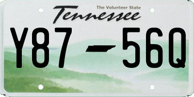 TN license plate Y8756Q