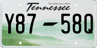 TN license plate Y8758Q