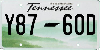 TN license plate Y8760D