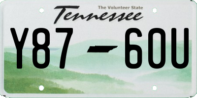 TN license plate Y8760U