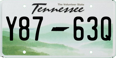 TN license plate Y8763Q
