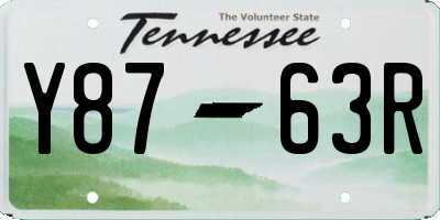 TN license plate Y8763R