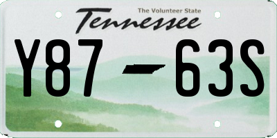 TN license plate Y8763S