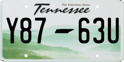 TN license plate Y8763U