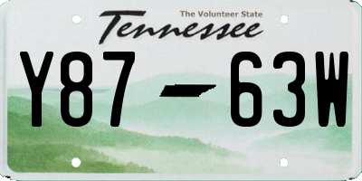 TN license plate Y8763W
