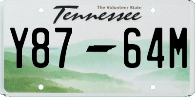 TN license plate Y8764M