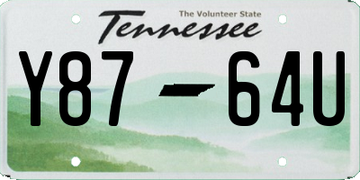 TN license plate Y8764U