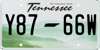 TN license plate Y8766W