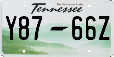 TN license plate Y8766Z