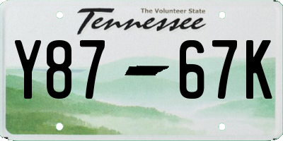 TN license plate Y8767K
