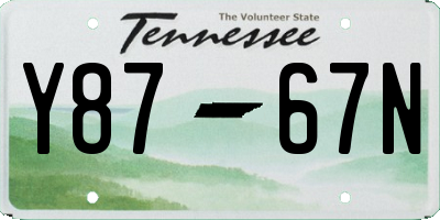 TN license plate Y8767N