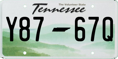TN license plate Y8767Q