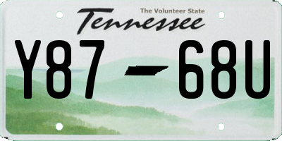 TN license plate Y8768U