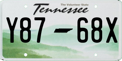 TN license plate Y8768X
