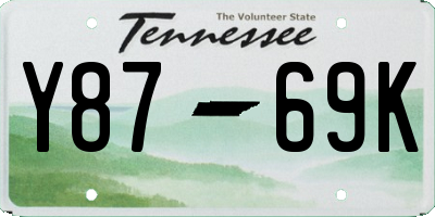 TN license plate Y8769K