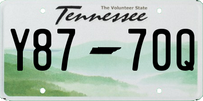 TN license plate Y8770Q