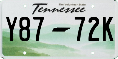 TN license plate Y8772K