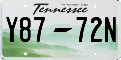 TN license plate Y8772N