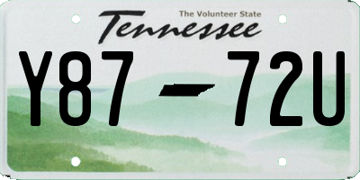 TN license plate Y8772U