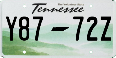 TN license plate Y8772Z