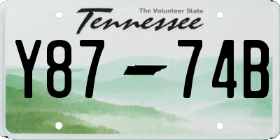 TN license plate Y8774B