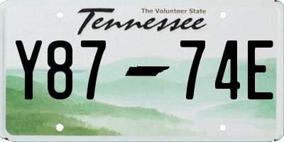 TN license plate Y8774E