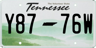 TN license plate Y8776W