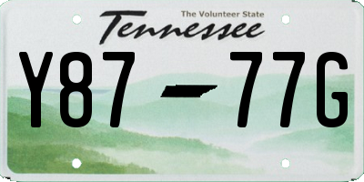 TN license plate Y8777G