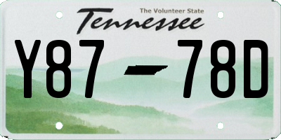 TN license plate Y8778D