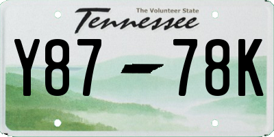 TN license plate Y8778K