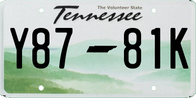 TN license plate Y8781K