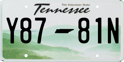 TN license plate Y8781N