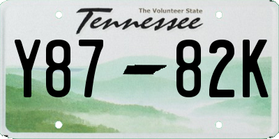 TN license plate Y8782K