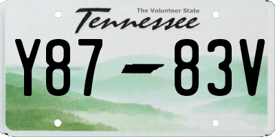 TN license plate Y8783V