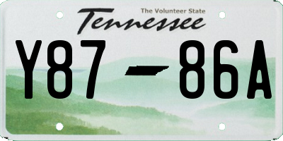 TN license plate Y8786A
