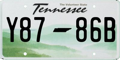 TN license plate Y8786B