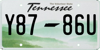 TN license plate Y8786U