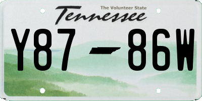 TN license plate Y8786W