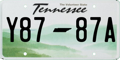 TN license plate Y8787A