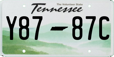 TN license plate Y8787C