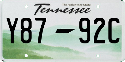 TN license plate Y8792C
