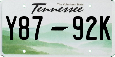TN license plate Y8792K