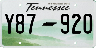 TN license plate Y8792O