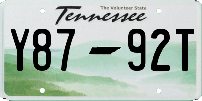 TN license plate Y8792T
