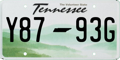 TN license plate Y8793G