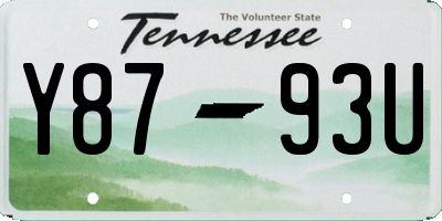 TN license plate Y8793U