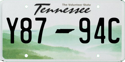 TN license plate Y8794C