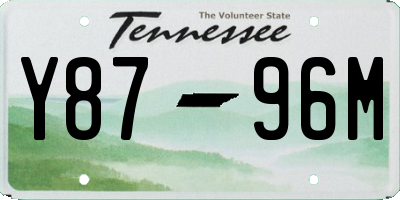 TN license plate Y8796M