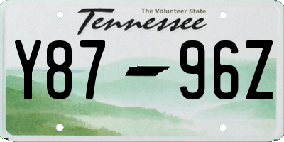 TN license plate Y8796Z