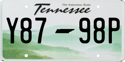 TN license plate Y8798P
